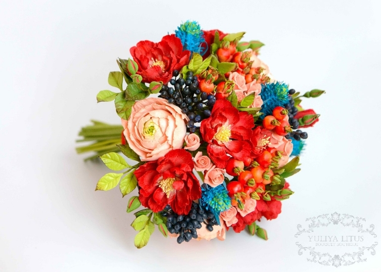 Букет невесты из глины Deco