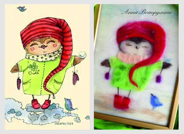 Картина из шерсти