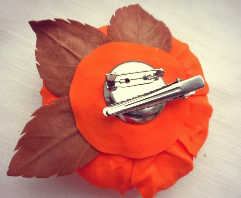 Оранжевая роза из фоамирана