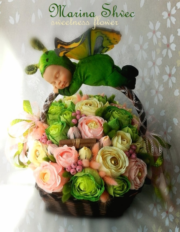 Корзиночка с лялечкой-бабочкой =)