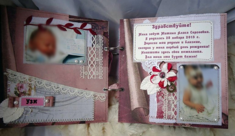 Фотоальбом-книга для пожеланий Алисы...(часть заказа)