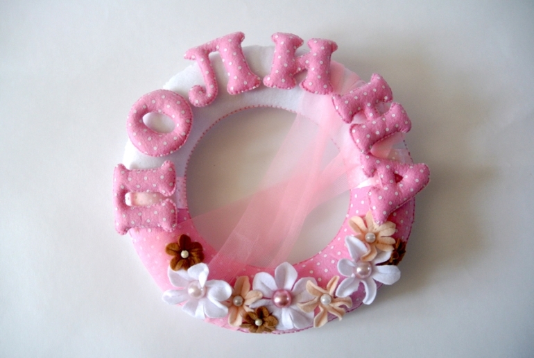 Панно розовый мишка