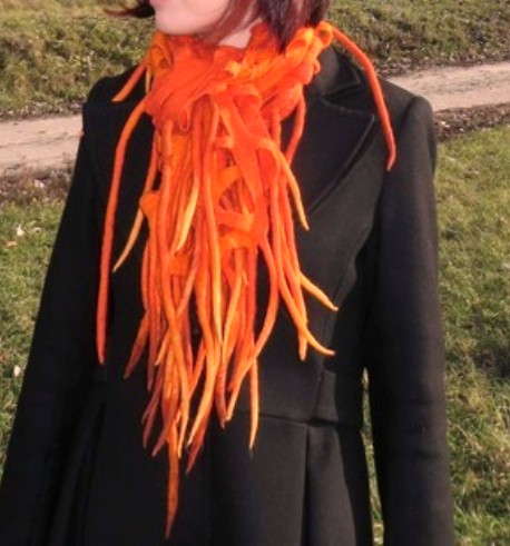 Шарф-сетка . Валяние для нечинающих