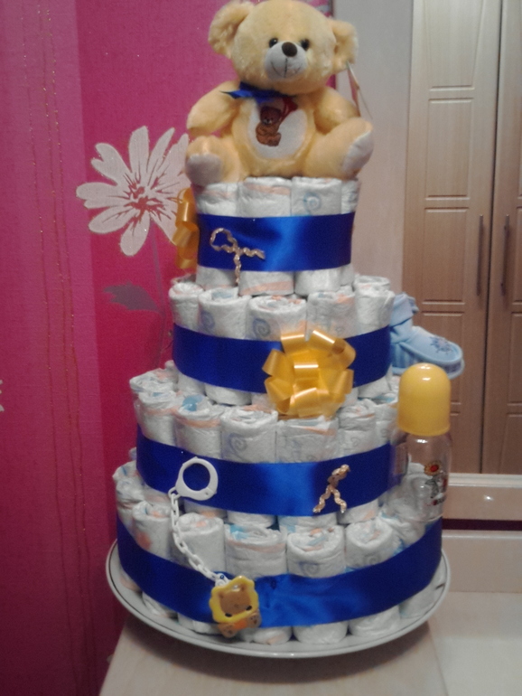 Первый торт из памперсов