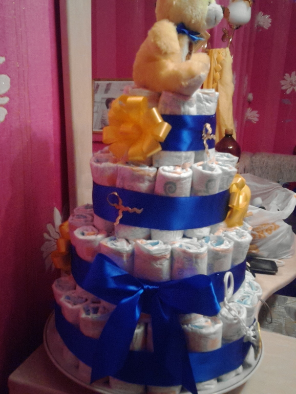 Первый торт из памперсов