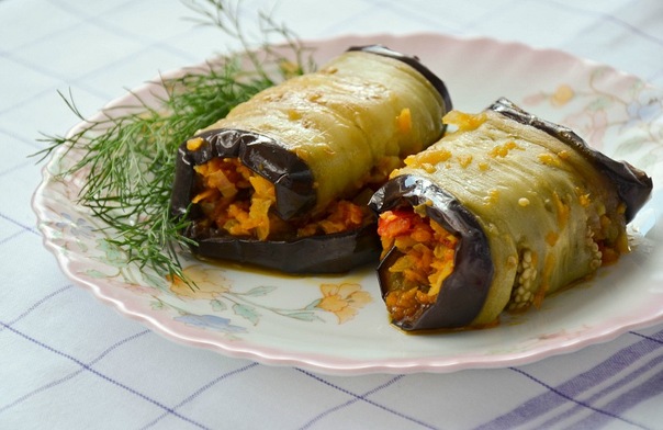 Рулетики из баклажанов