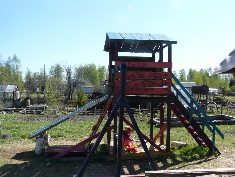 На даче