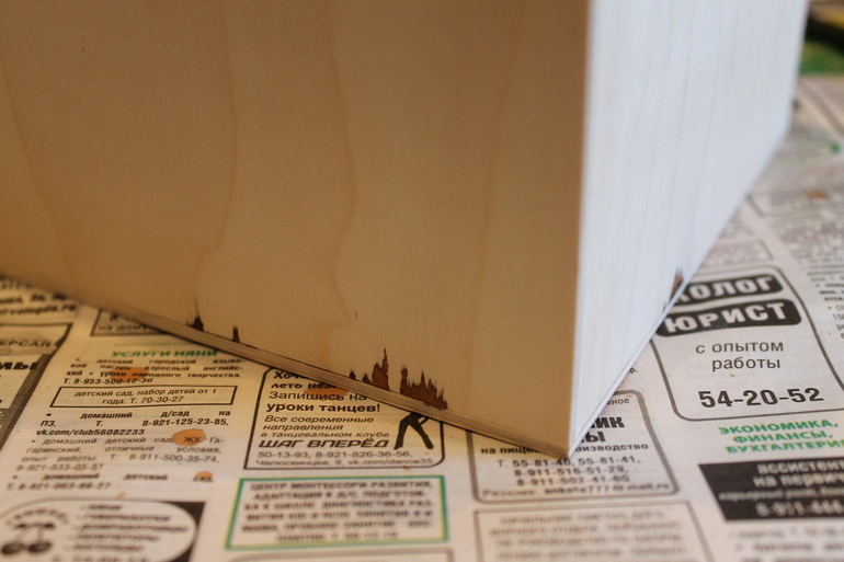 Совместный декупаж короба для специй.