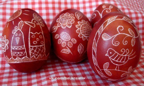 Еще вариант украшения яиц)))