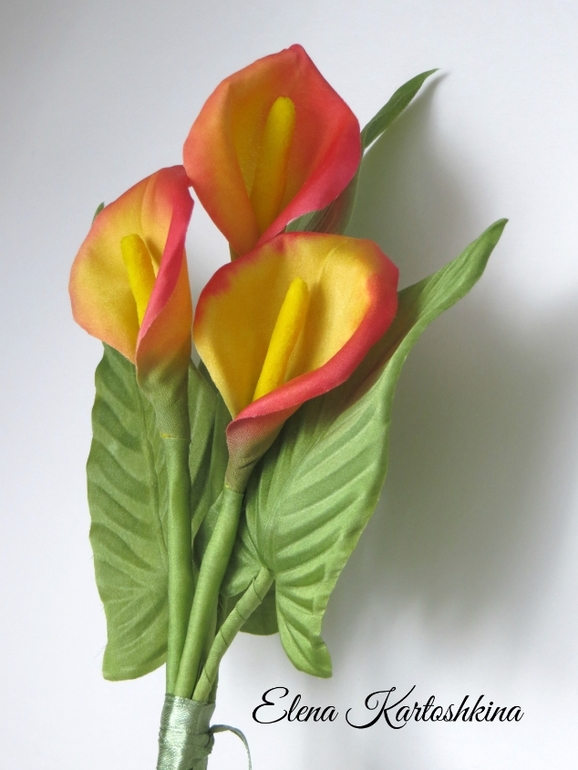 Каллы из шелка