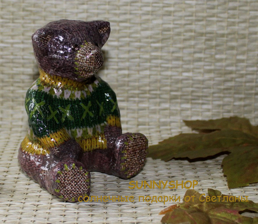 Интерьерные  игрушечки мишка и кошка