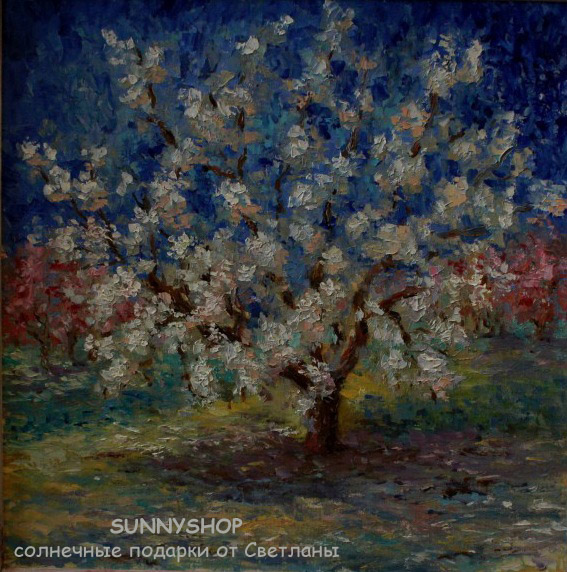 Яблоня в цвету (масло)