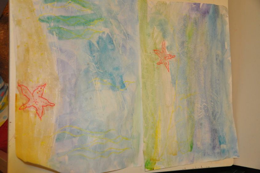 Рисование солью и немного палочками, ну и просто бодиарт