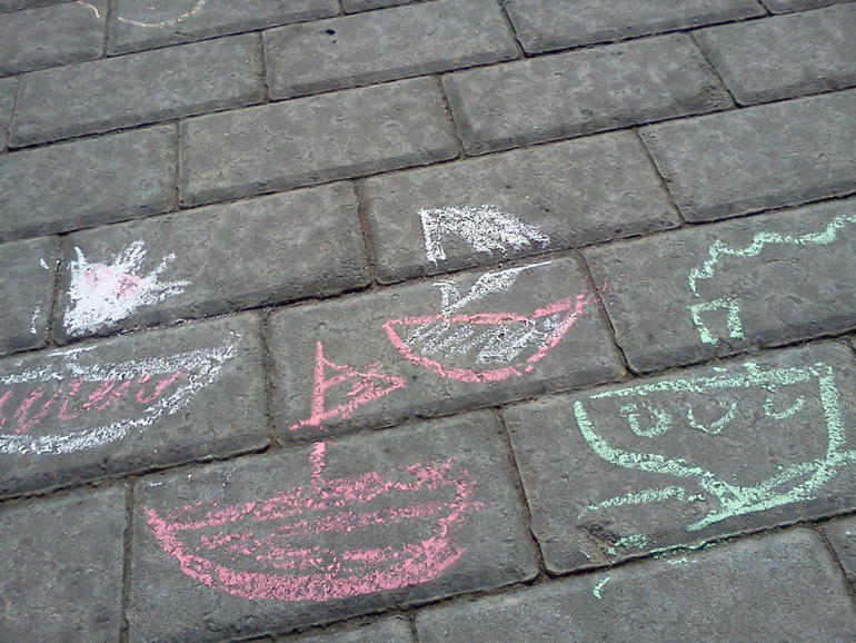 рисование мелками