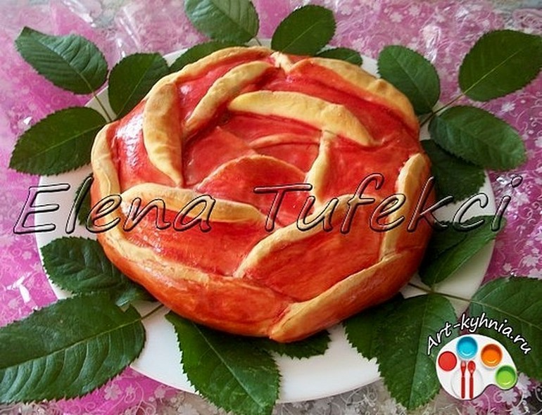 Пирог "Красная роза"