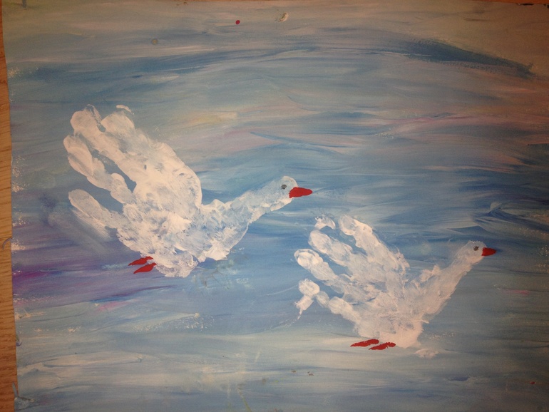 Новогодний календарь детскими ладошками