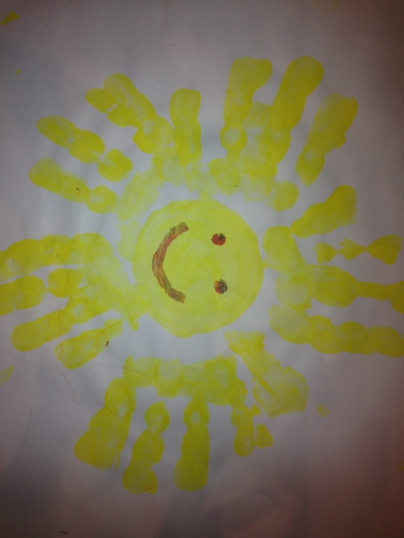 Новогодний календарь детскими ладошками