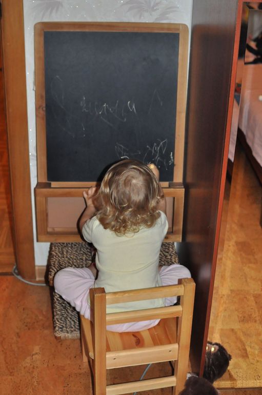 На доске мелом...