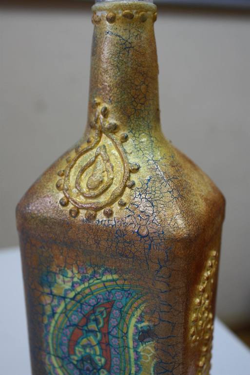 Мастер-класс по бутылке «Загадочная Индия».