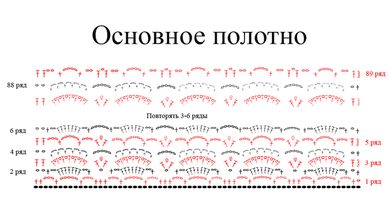 Покрывало крючком на кровать схема и описание