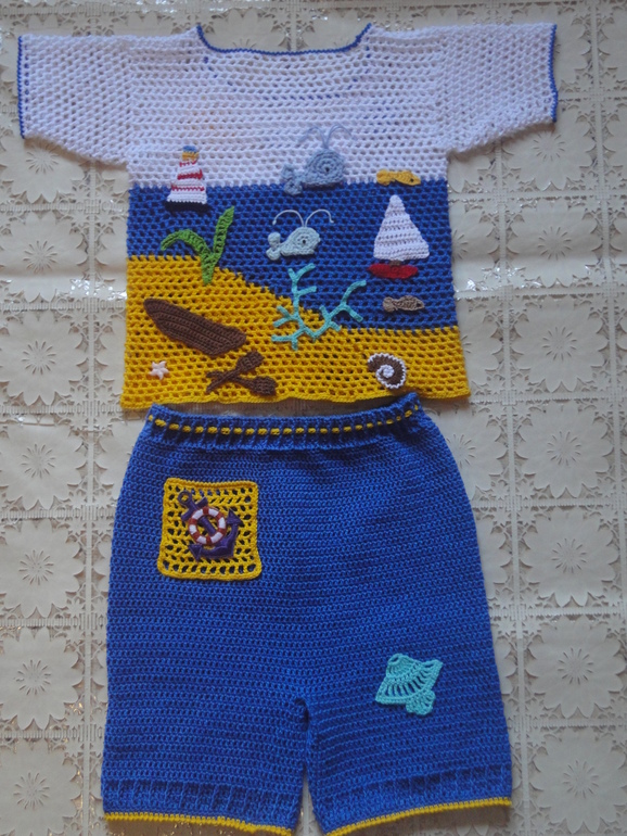 Комплект крючком для мальчика