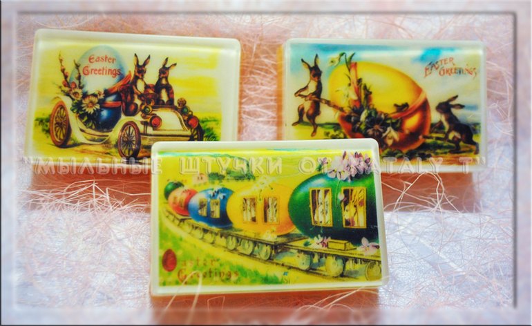 Пасхальные мыло-открытки