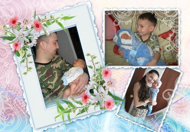 Коллажи на Первый день рождения Эмиля.