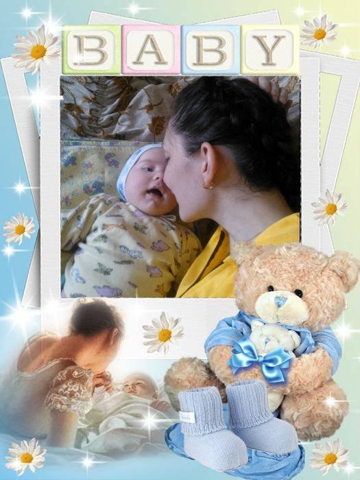 Коллажи на Первый день рождения Эмиля.