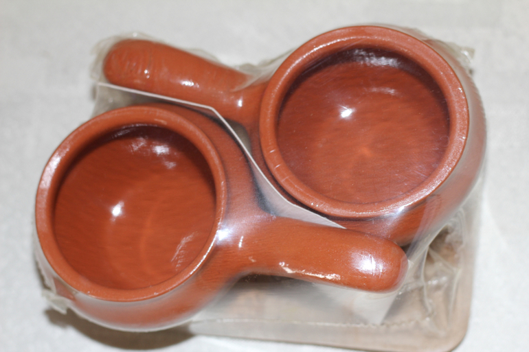 Вятская керамика. Набор горшков (3 шт) с ухватом. 2 Кокотницы.