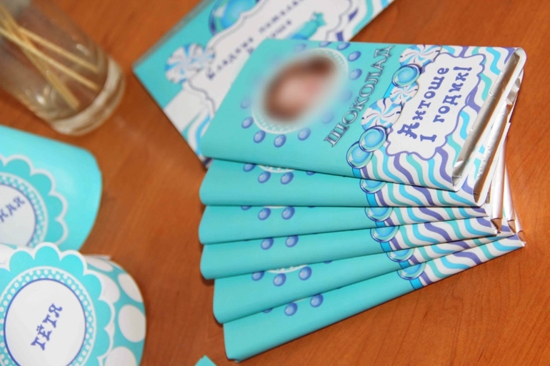 Бирюзовый конфетный набор для мальчика.