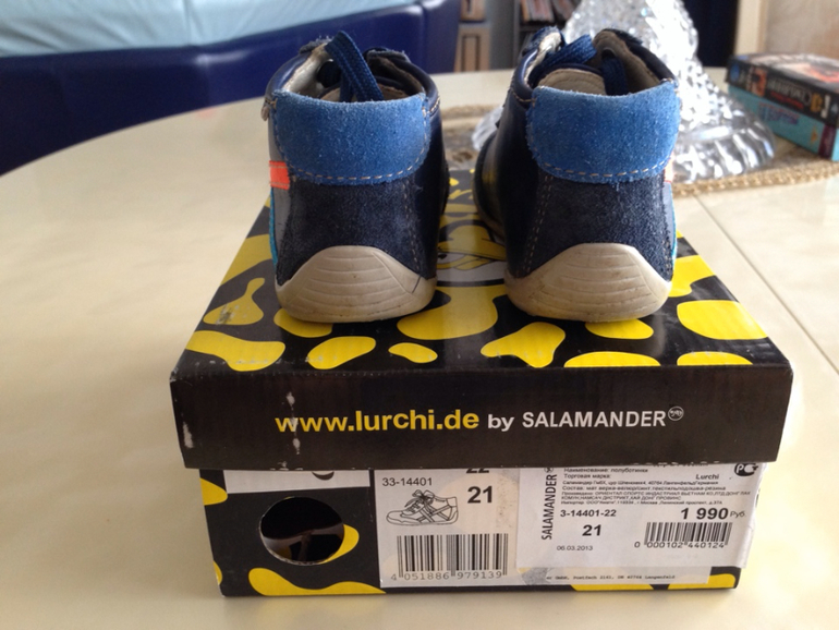Кроссовки высокие Salamander в отличном состоянии - 21 размер 1000 р.
