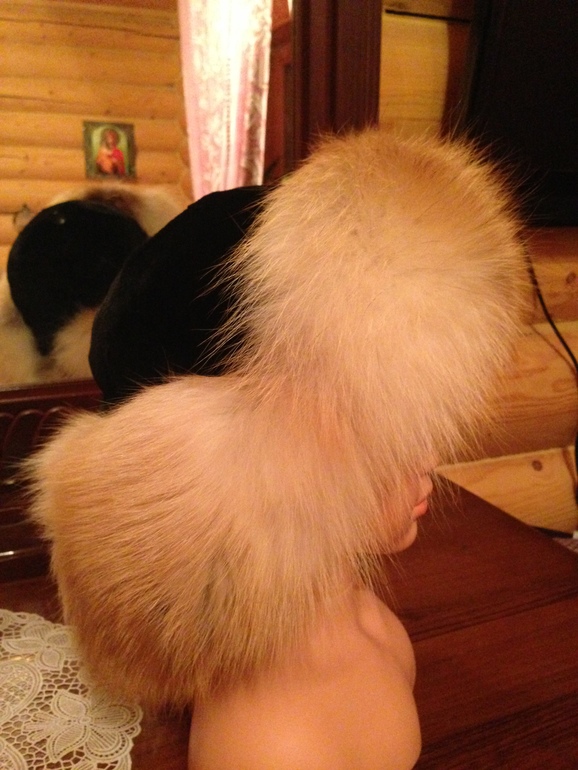 новинка ! шапка ушанка из красной лисы со  стриженной норкой 3 в 1