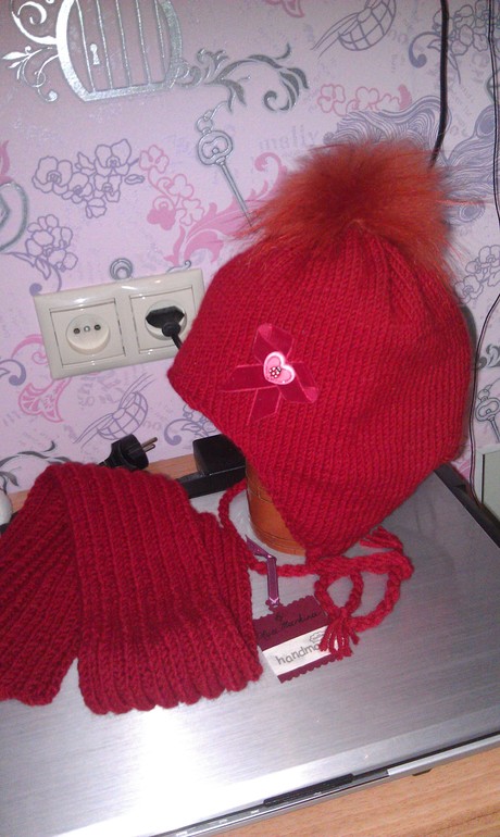 шапочка с шарфиком на заказ