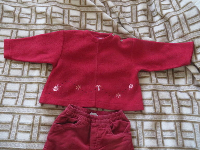 Теплый и милый комплект флис пуловер + брюки. Р-р 80-92