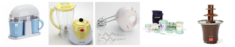 Пароварки, блендеры, миксеры, мороженницы, фондю