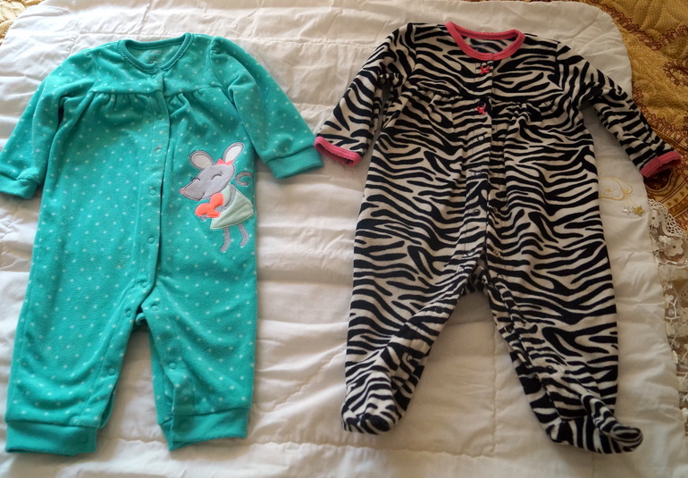 Carters комбинезоны флисовые для девочки 6-9 мес. Б/у